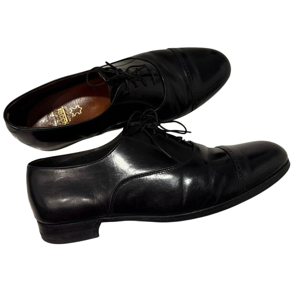 ECHTES LEDER TACCO MENS BLACK LEATHER COMFORT DRESS SHOES 9.5 M Made in Germany